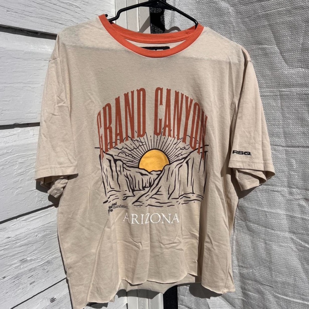 RSQ Tan and Orange Grand Canyon Short Sleeve Tee